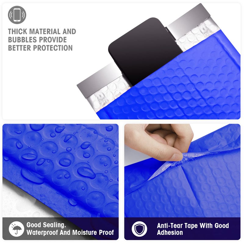 Metronic Bubble Mailers 6x10 25 Pack Usable Size 6x9" Royal Blue Bubble Mailers Waterproof Padded Envelopes Self-Seal Cushioning Bubble Envelopes for Packaging, Mailing, Shipping, Bulk #0 - Image 3